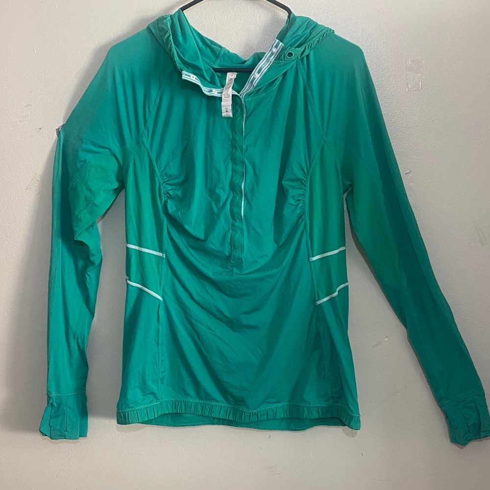 Lululemon Athletica Teal Hooded Top size 12